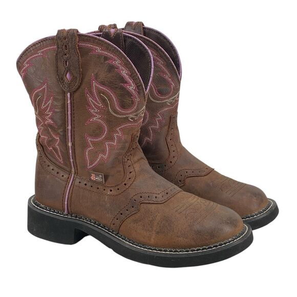 Justin Gypsy Western Boots L9903 Brown Leather Women’s Size 7.5B (HF20) - Picture 3 of 11
